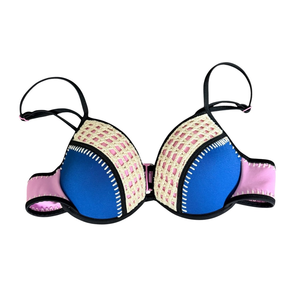Victoria's Secret The Fabulous Colorblock Crochet Push Up Bikini Top 34A